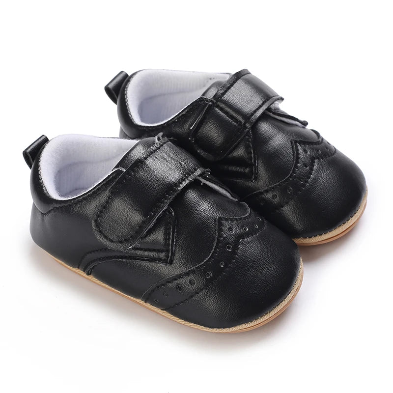 Chaussures bébé en cuir PU et semelle en caoutchouc