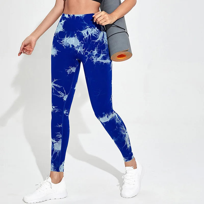 Marmorierter Batik-Yoga-Fitness-Chic