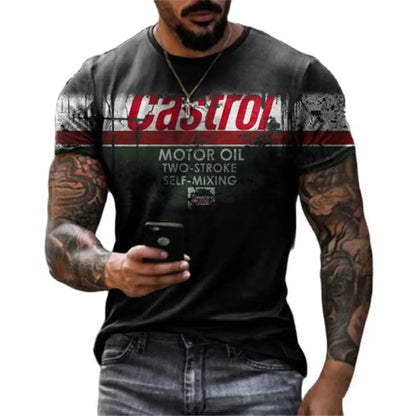 Retro Motorcycle Racing 3D Print Tee