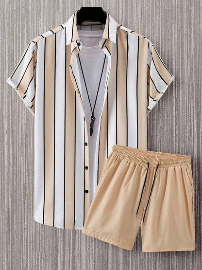 Men's 3d Print Short Sleeve Summer Tracksuit