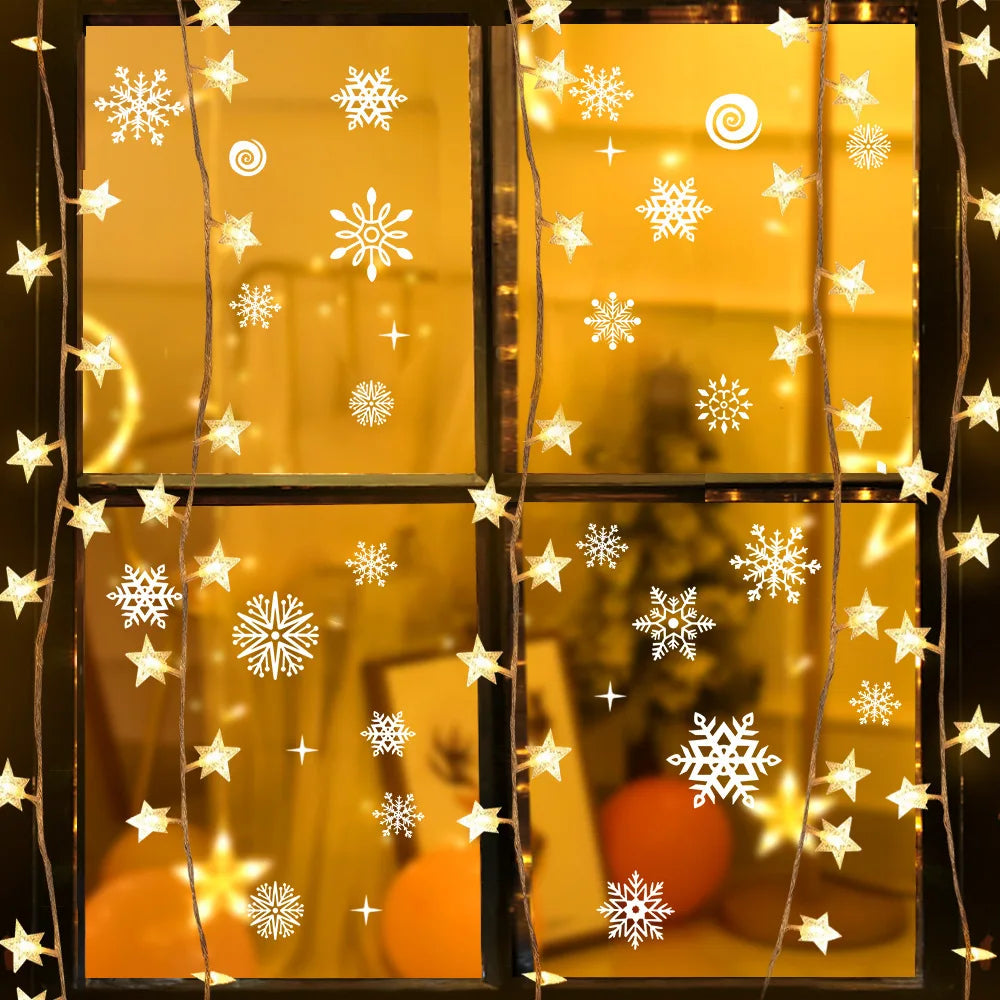 Removable Santa Elk Window Stickers for Festive Decor