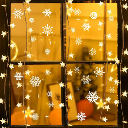 Removable Santa Elk Window Stickers for Festive Decor