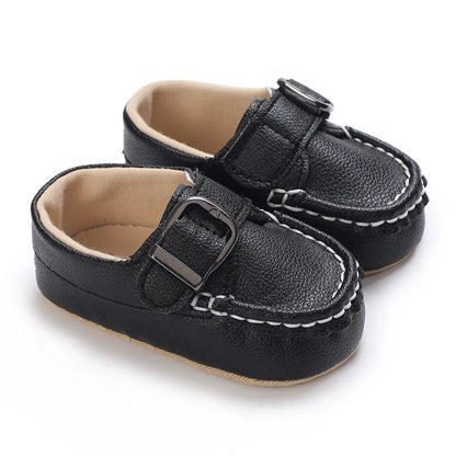 Newborn Baby Boys Leather Non-Slip Soft-Sole Infant Shoes