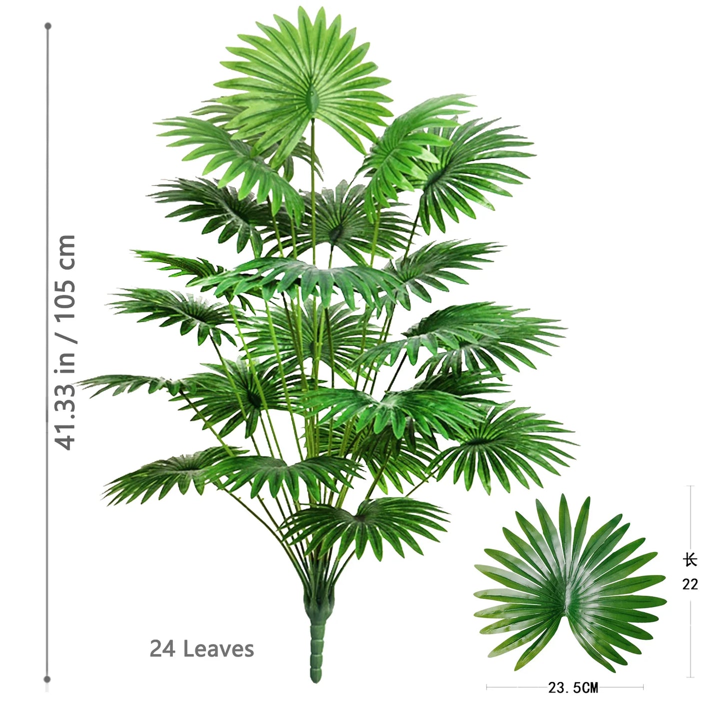 60–105 cm künstliches Fächerblatt, tropische Dekoration