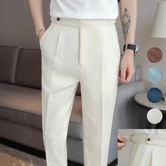 Pantalon de costume respirant en coton pour homme