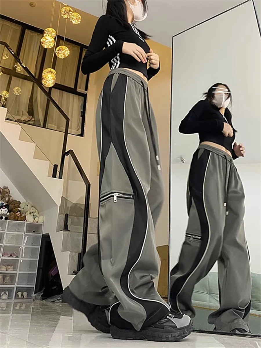 Y2K Chic Wide-Leg Drawstring Pants for Women