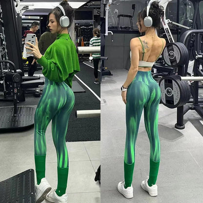 Push-Up Scrunch Sport Leggings: Aurora Gradient