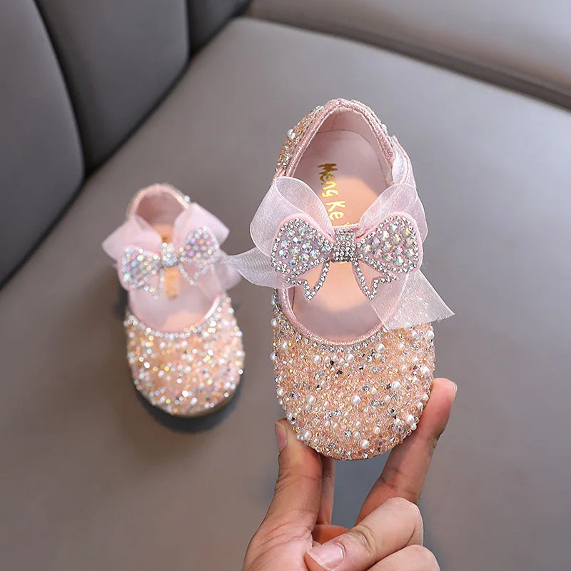 Chaussures de danse de princesse à strass pour filles