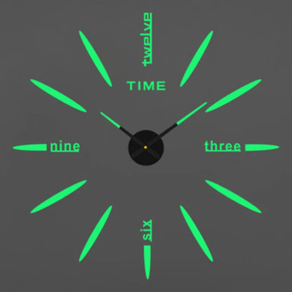 Large 3D DIY Quartz Wall Clock with Acrylic Mirror Stickers