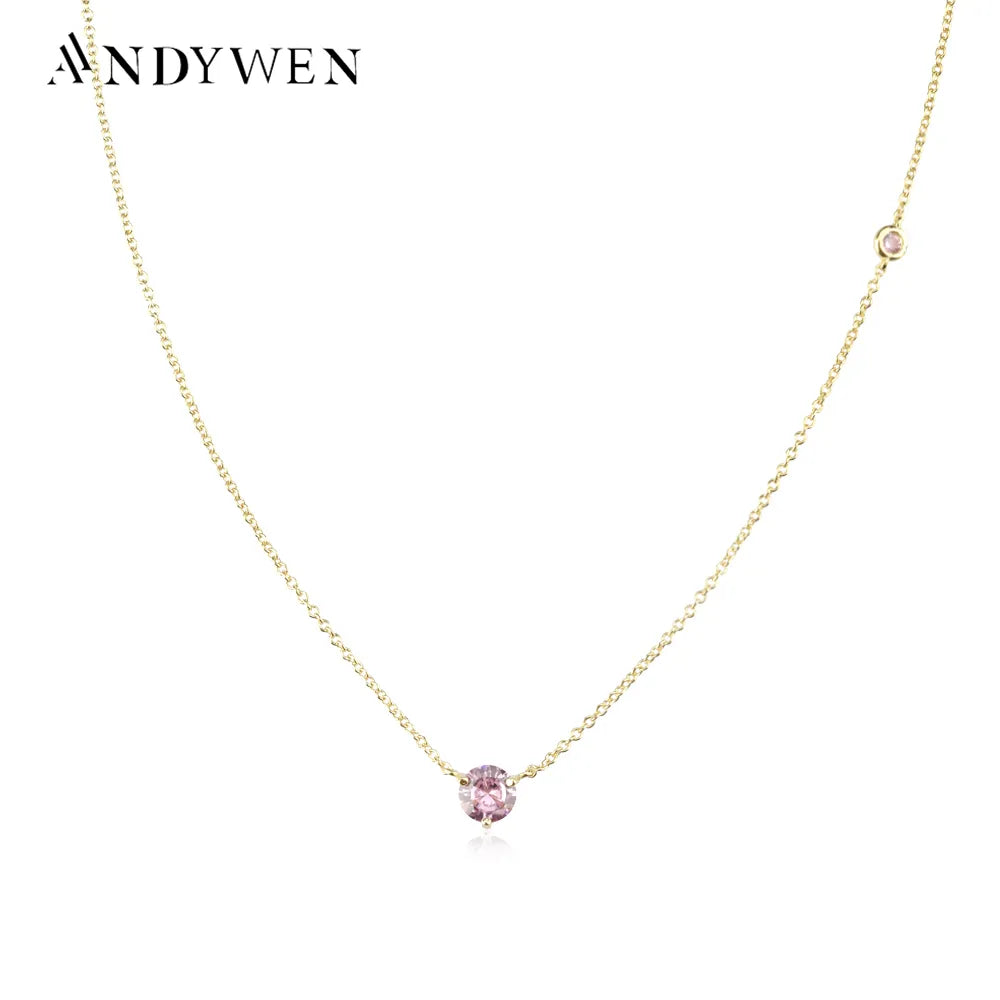 Sterling Silver Lavender Rhodolite Zircon Charm Necklace