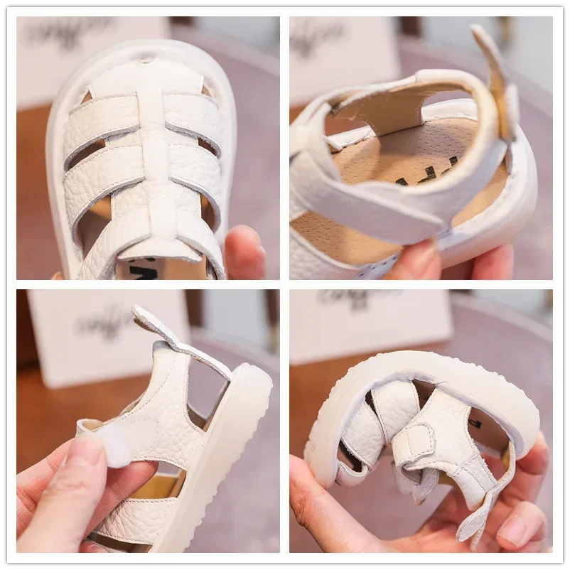 Sommersandalen aus echtem Leder für Babys und Kinder