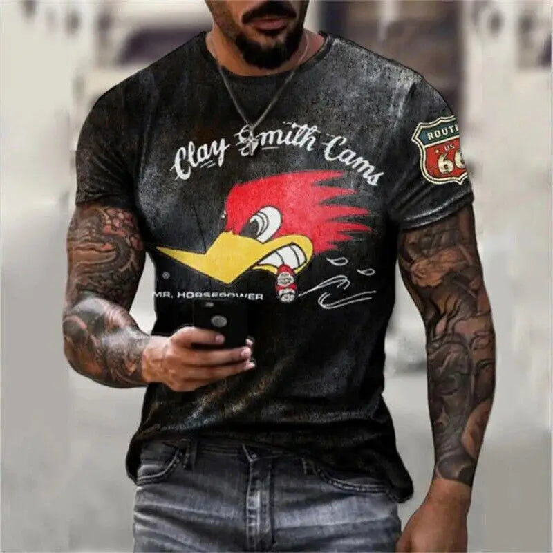 Retro Motorcycle Racing 3D Print Tee