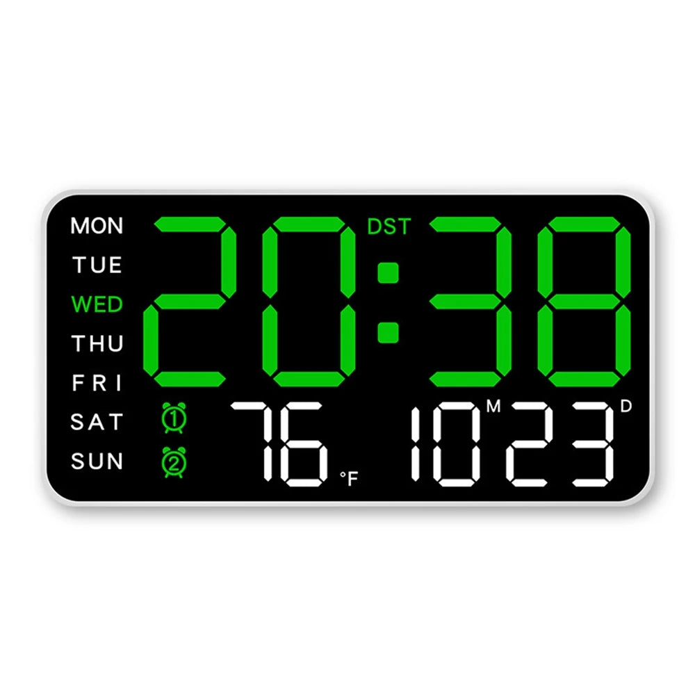 LED Digital Wall Clock Temperature Date Week Display Table Alarm Clocks