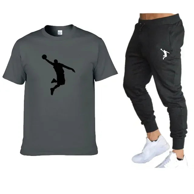 Luxuriöser Designer-Trainingsanzug für Herren: T-Shirt- und Hosen-Set