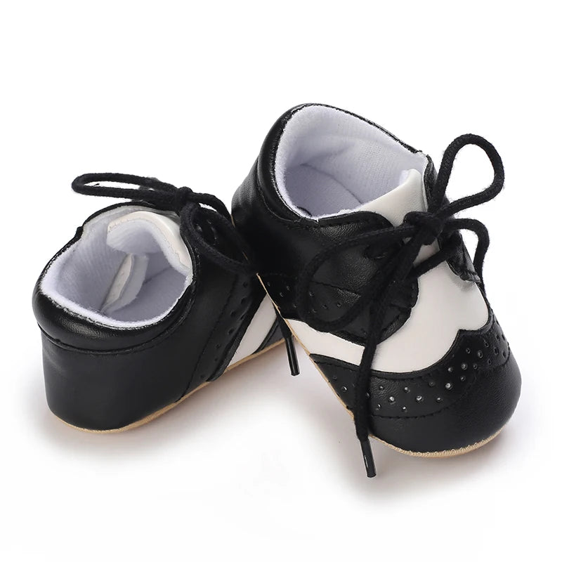 Chaussures bébé en cuir PU et semelle en caoutchouc