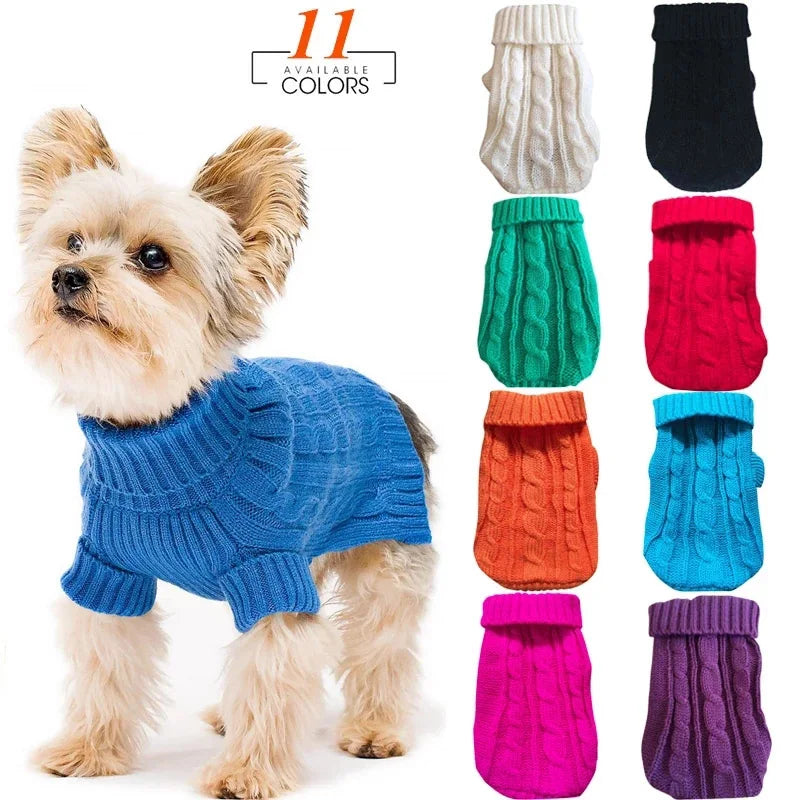 Knitted Winter Dog Sweater