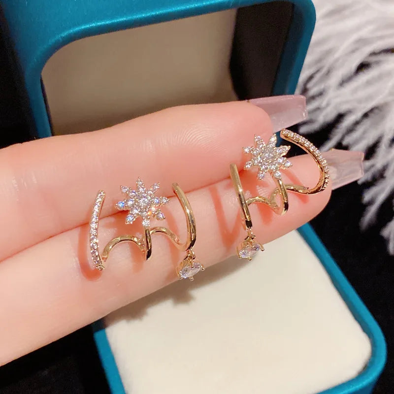 Luxury Claw Ear Rake Zircon Earrings for Women