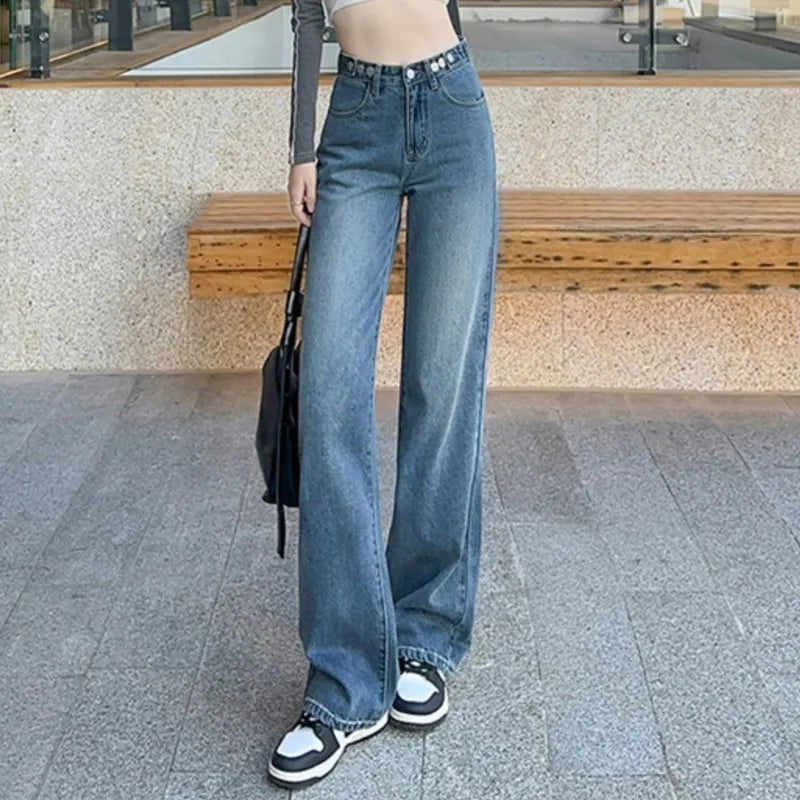 Casual Loose Straight Denim Jeans for Women