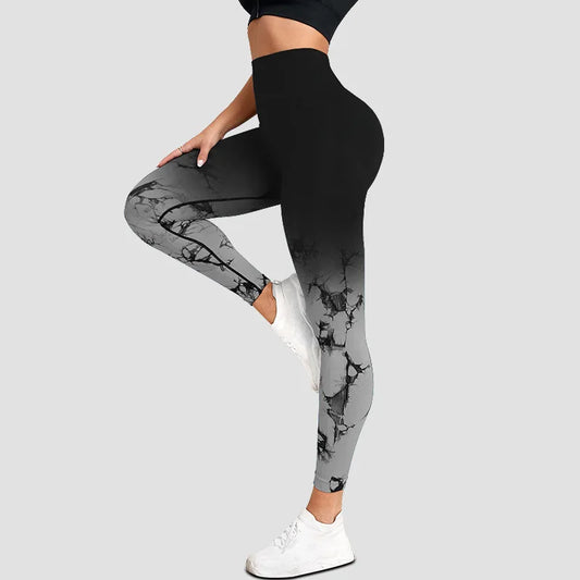 Nahtlose Sport-Leggings mit Batikmuster