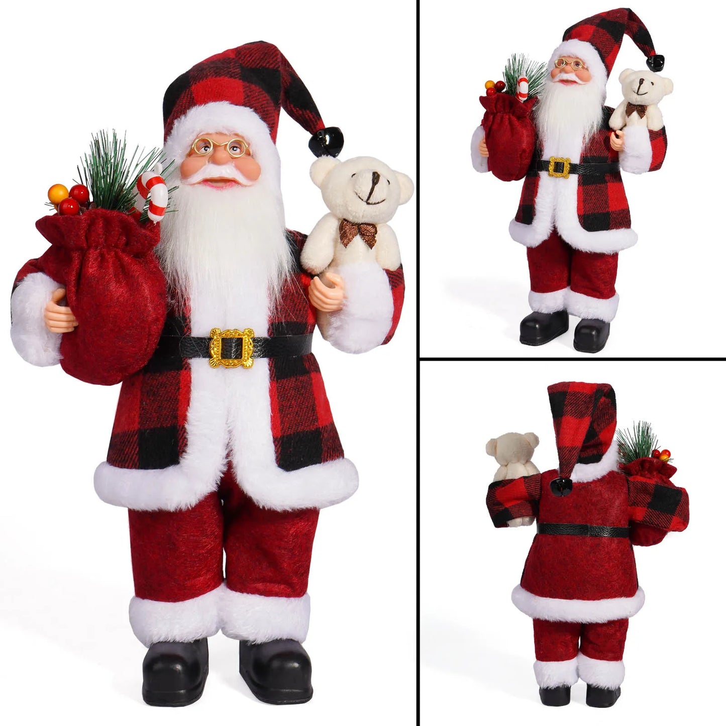 12 Zoll große stehende Weihnachtsmannfigur als Dekoration