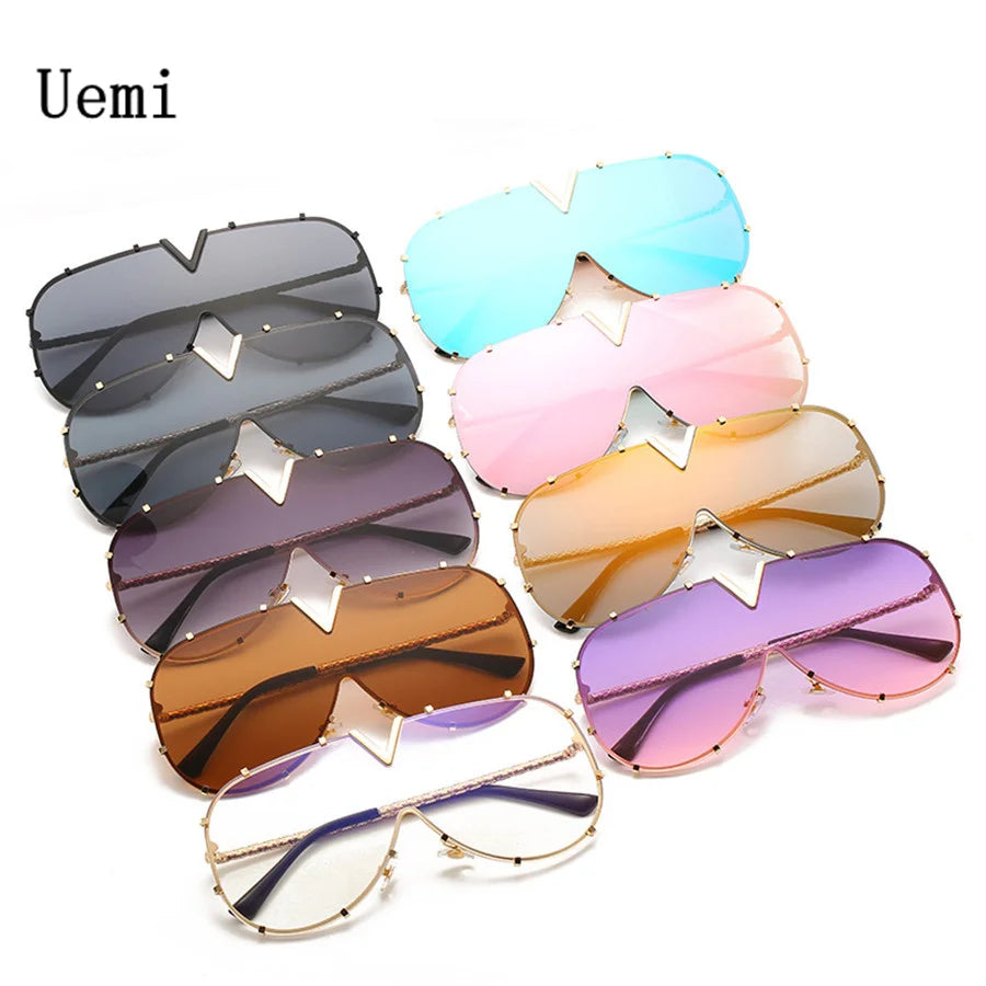 Lunettes de soleil unisexes rétro UV400 à monture carrée en métal