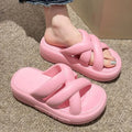 7702 platform cross slippers-pink