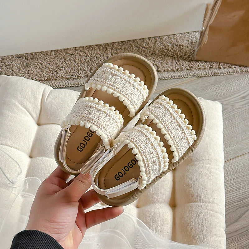 Summer Woven Roman Beach Sandals for Girls