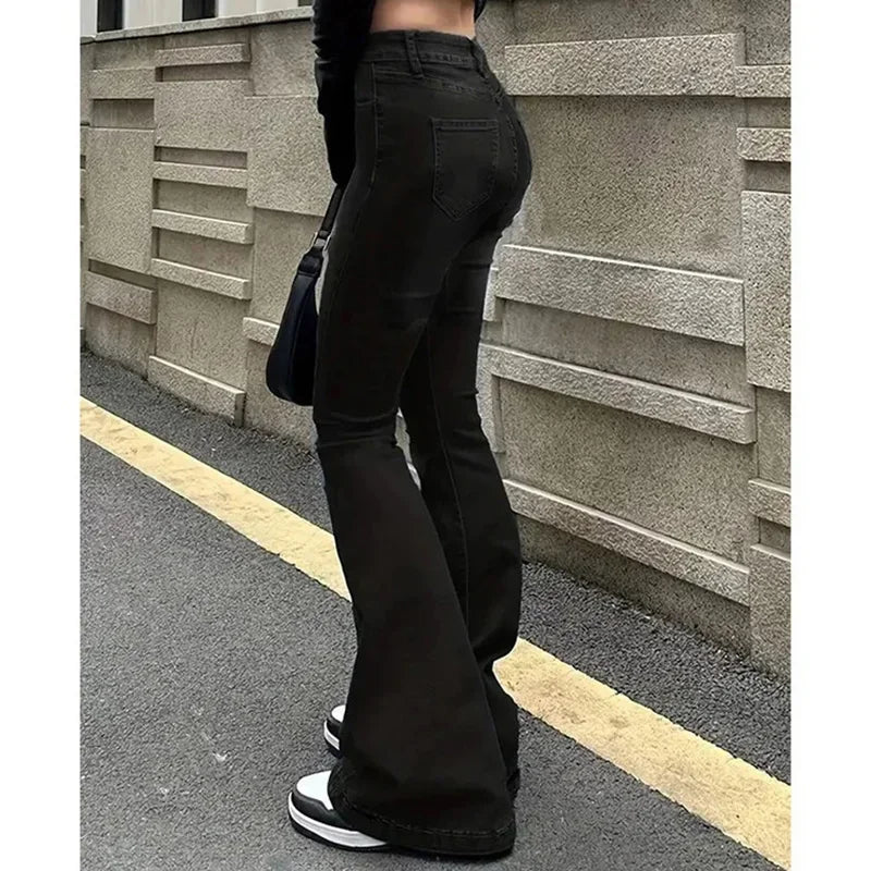 Women's High Waist Bootcut Denim Flared Jeans