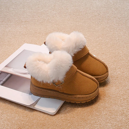 Bottes d'hiver en fourrure pour filles de 4 à 12 ans