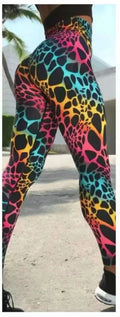 Colorful black leopard print