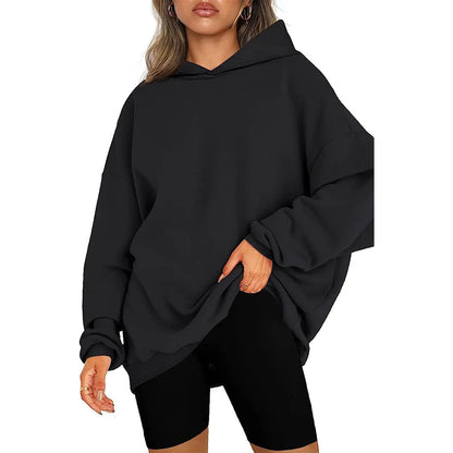 Oversized Kapuzensweatshirt Fleecepullover Damen