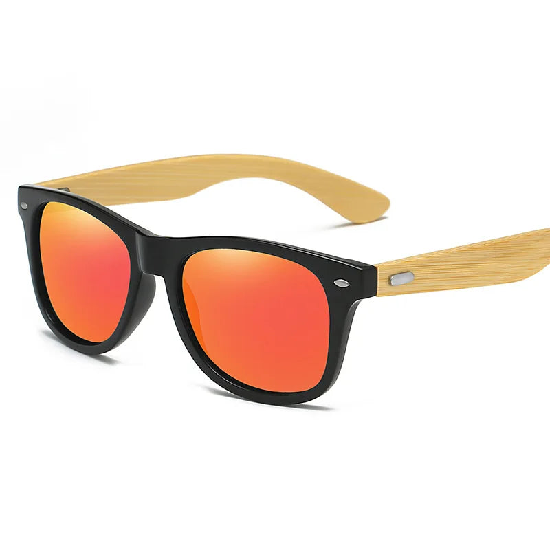 Holz-Bambus-UV400-Sonnenbrille, klassische Herrenbrille zum Fahren