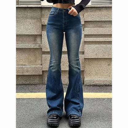Women's High Waist Bootcut Denim Flared Jeans