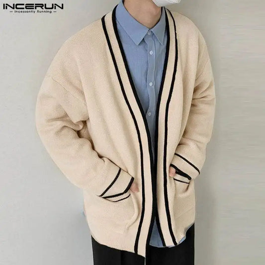 Men’s Patchwork Knit Cardigan Sweater