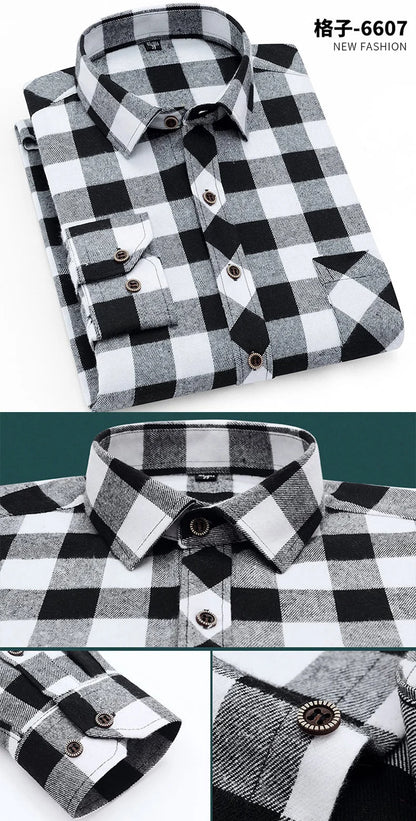 Langarm-Slim-Hemd aus Baumwolle für Herren