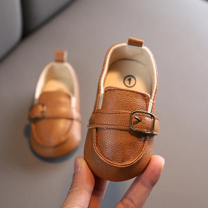 Newborn Baby Boys Leather Non-Slip Soft-Sole Infant Shoes