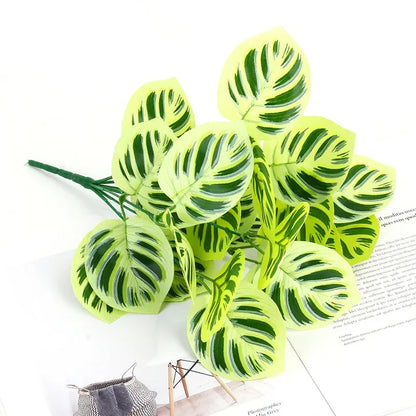 Artificial Tortoiseshell Leaf Dieffenbough Plant Decor