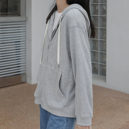 Y2K Lila Kapuzenjacke mit Reißverschluss Damen