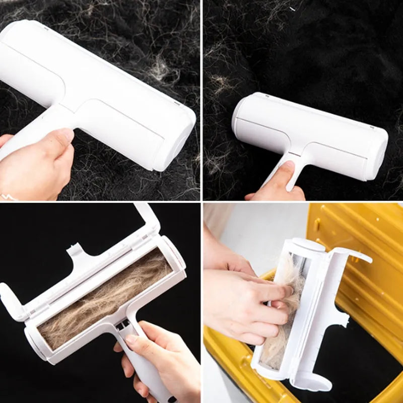 Self-Cleaning Pet Hair Remover Roller for One-Handed Operation