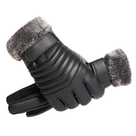 Winter Fur Insulated Gloves for Men