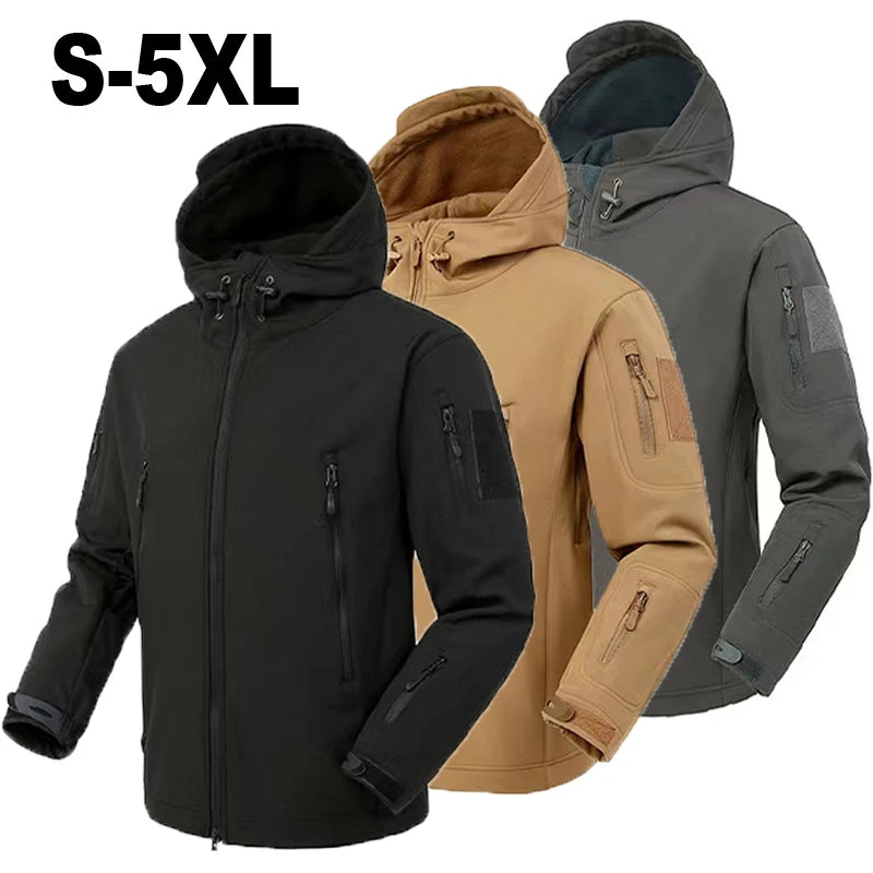 Taktische, wasserdichte SoftShell-Winterjacke für Herren