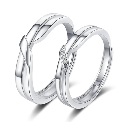 2Pcs Simple and Elegant Moissanite Platinum Wedding Rings
