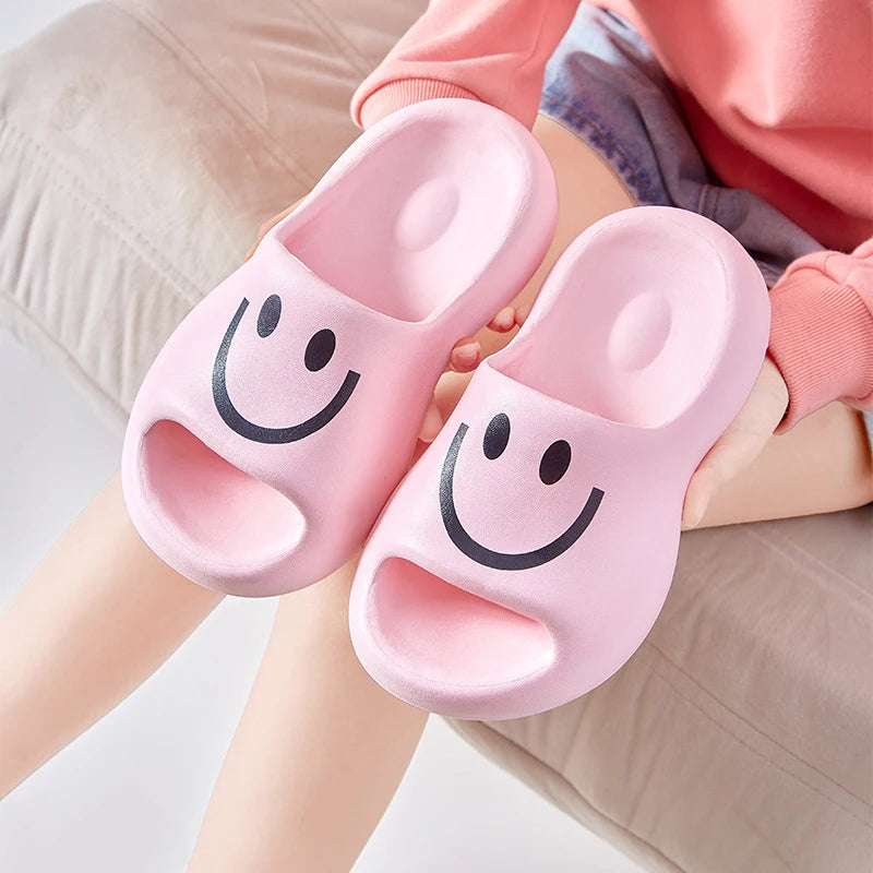 Cartoon Smile Platform Pillow Slides for Women