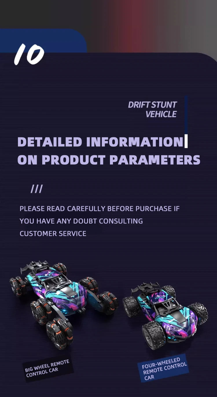 Spray Twisting Stunt RC Car - Six-Wheel Toy