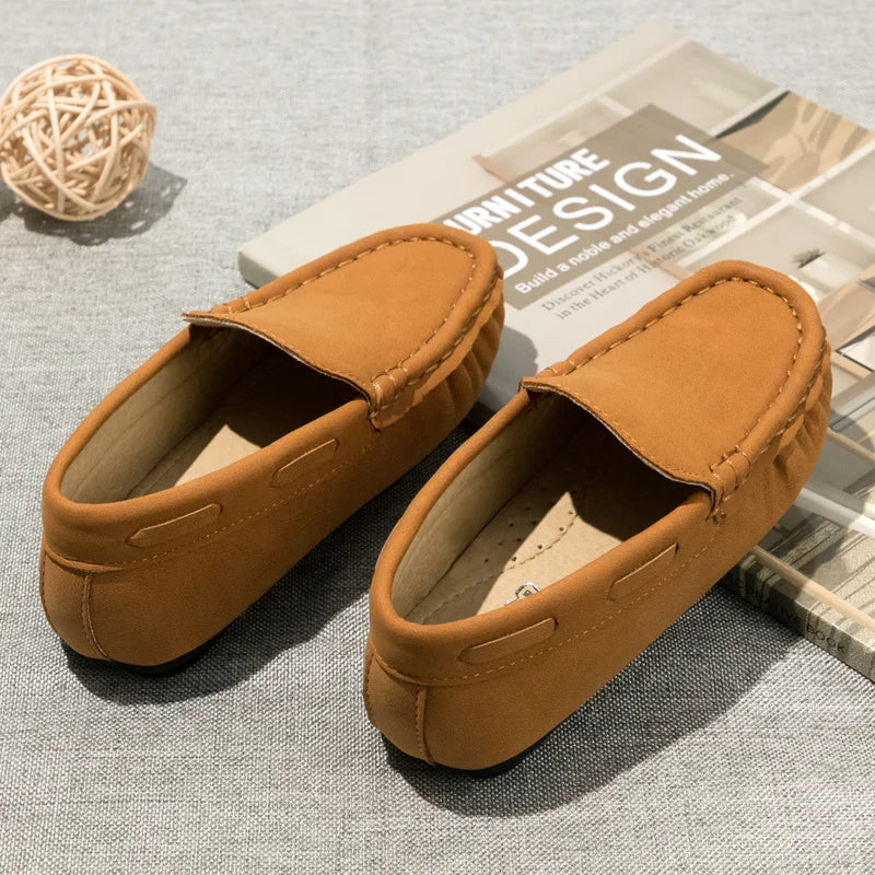 Baby Boys Girls Breathable Rubber Sole Moccasins Leather Shoes