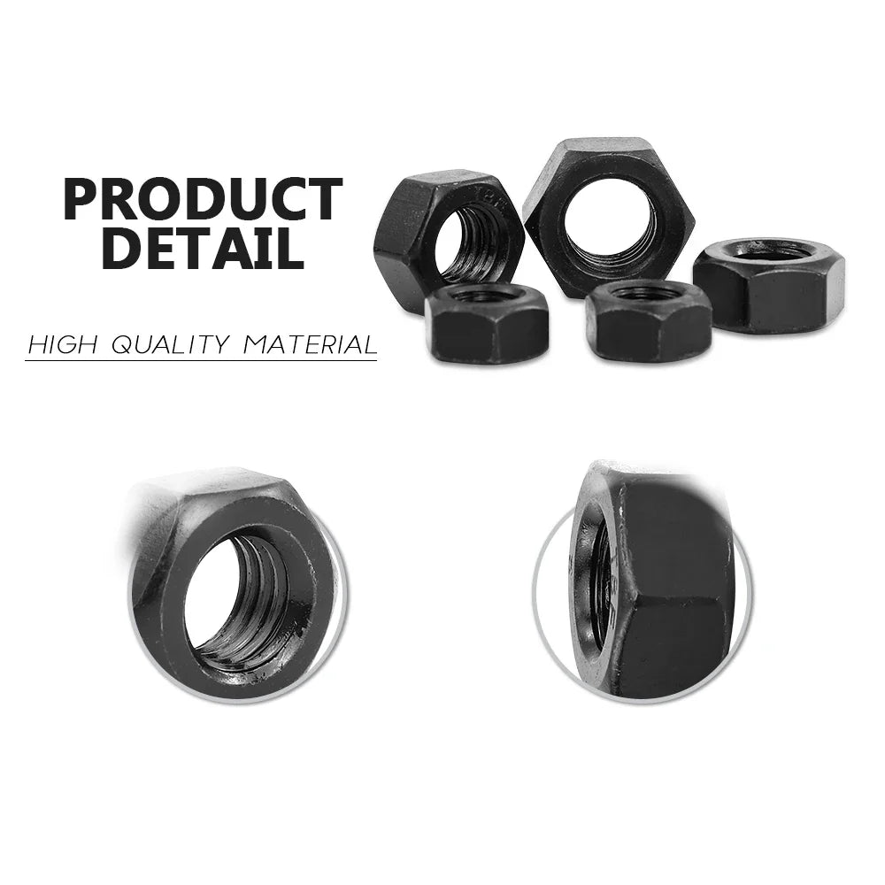 Carbon Steel Metric Hex Nuts in Various Sizes