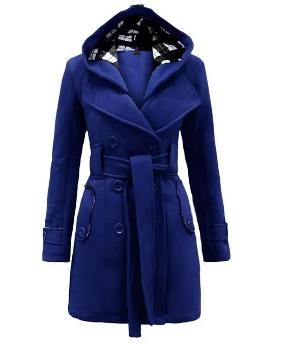 Trendy Chequered Hooded Overcoat for