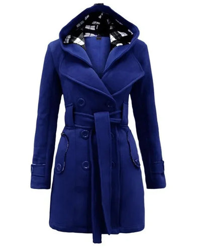 Trendy Chequered Hooded Overcoat for