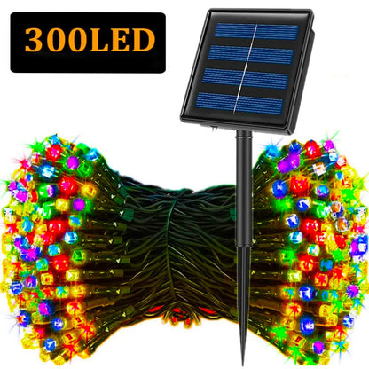Guirlande lumineuse de Noël étoilée à LED à énergie solaire pour extérieur