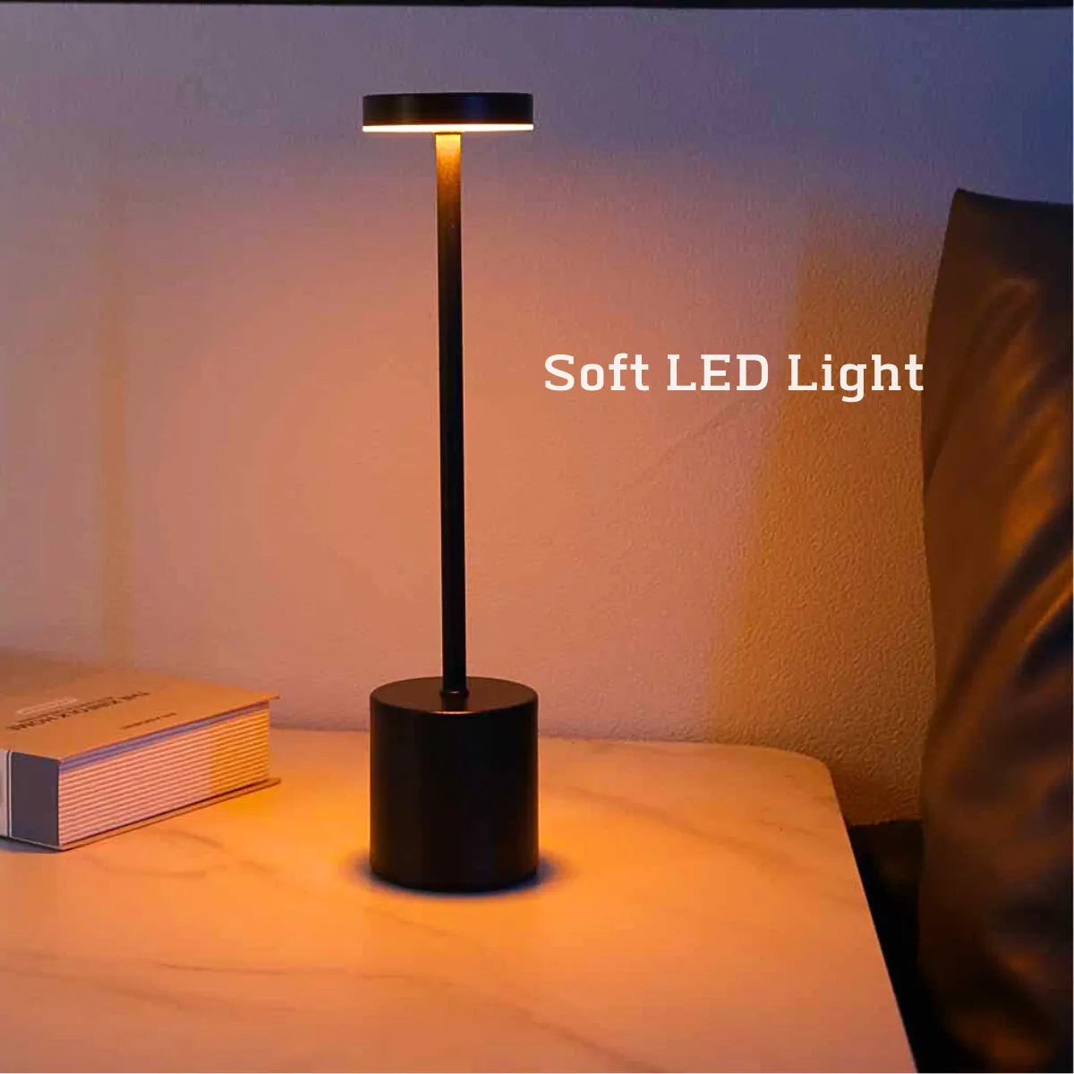 Metal LED Touch Table Lamp - Rechargeable